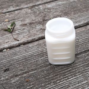 Vintage J&J MILK GLASS JAR white enamel #15 Johnson and Johnson Antique ointment